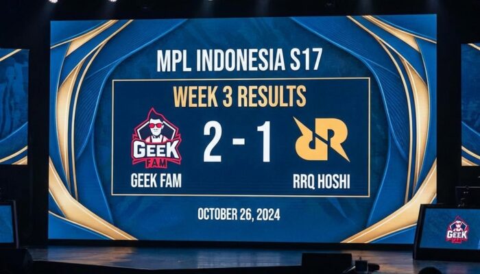 Hasil MPL ID S17 Week 3: Geek Fam Tumbangkan RRQ Hoshi 2-1